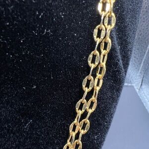 Bihari (BZ) 18K Gold Plated Double Link Chain Necklace 18”